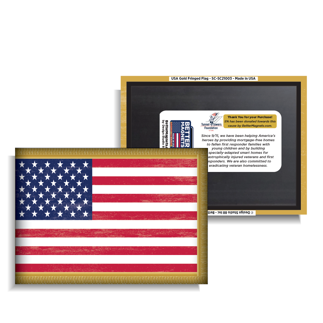 USA Gold Fringed Flag