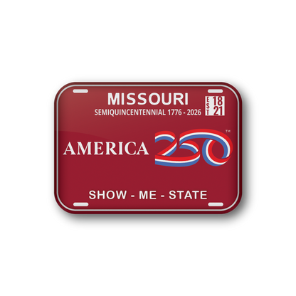 Missouri Red 250 License Plate | Officially Licensed America250™