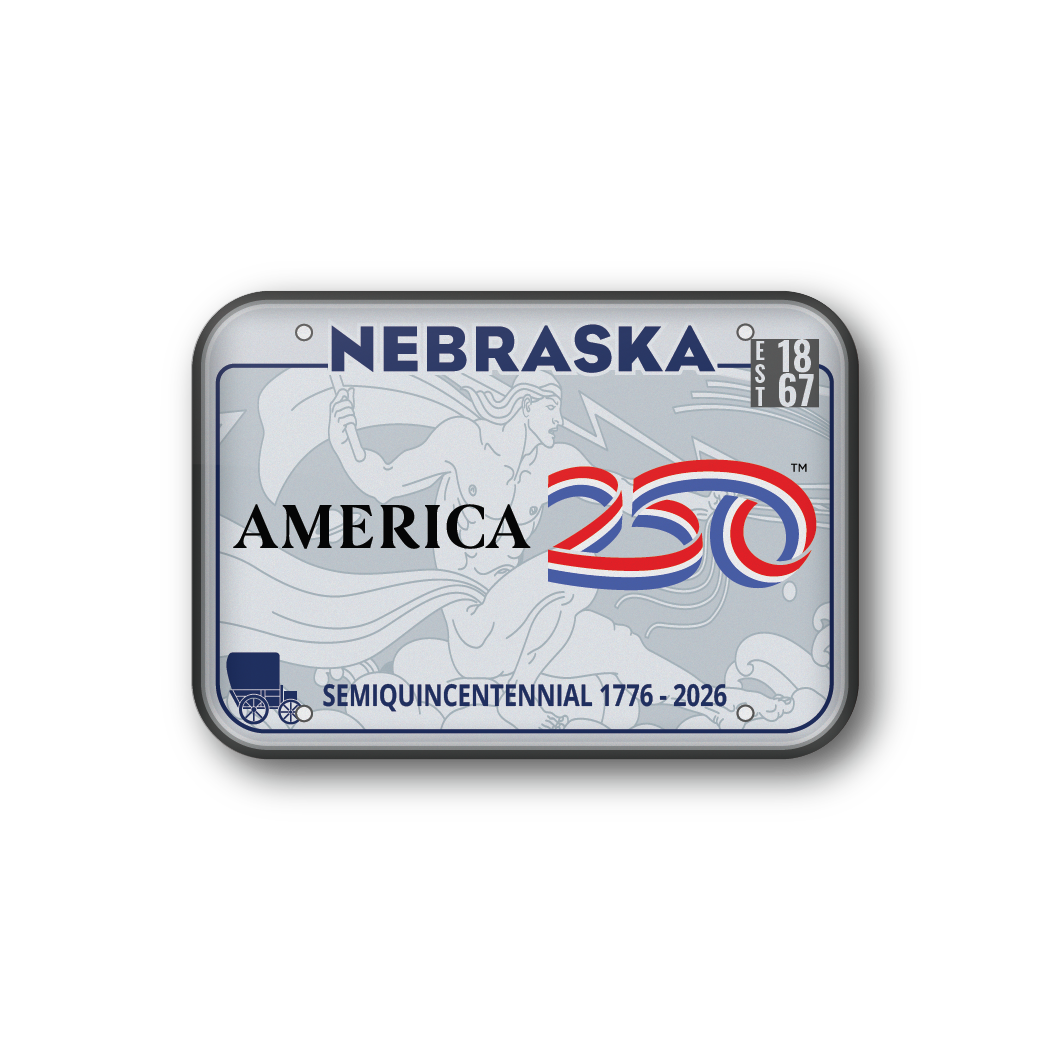 Nebraska 250 License Plate | Officially Licensed America250™