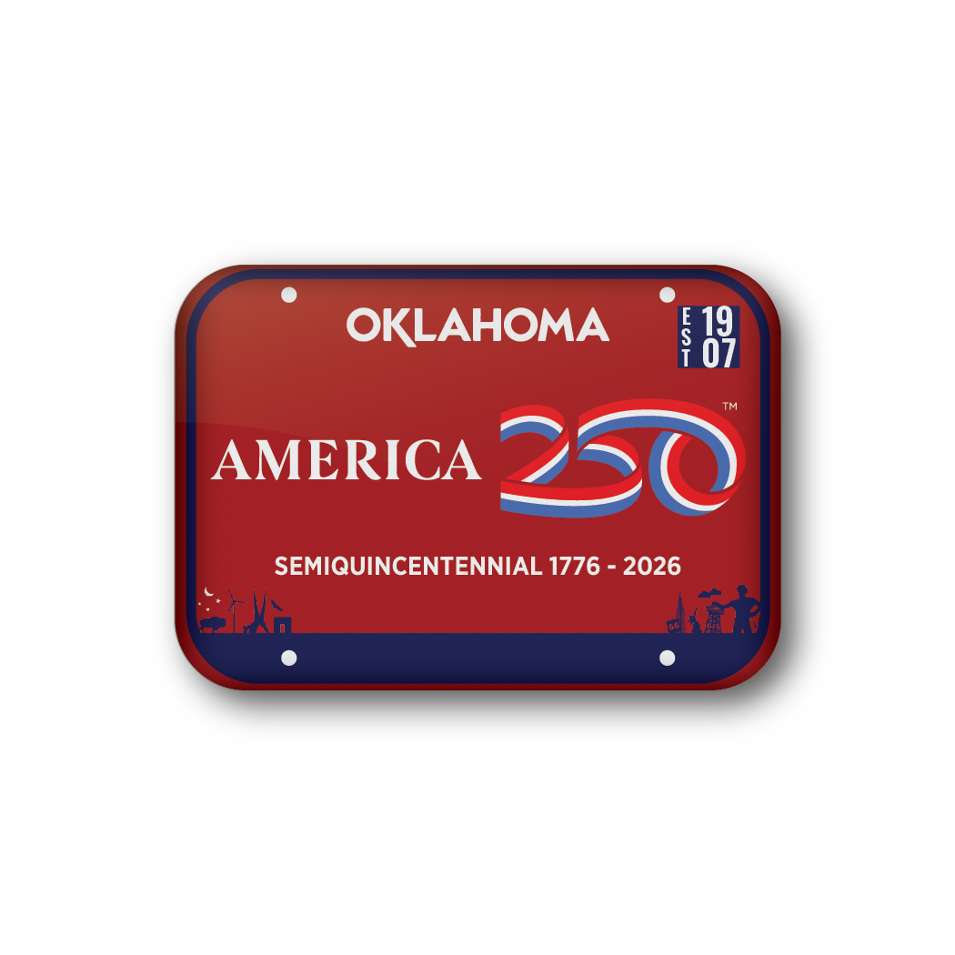 Oklahoma 250 License Plate | Officially Licensed America250™