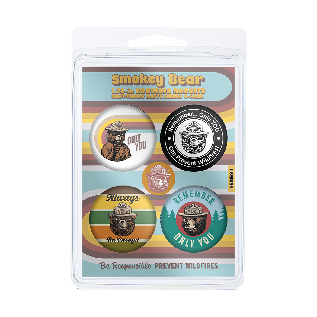 Smokey Bear 1.75-in Round Better Minis 4-Pack | Series 1 | Officially Licensed Smokey Bear