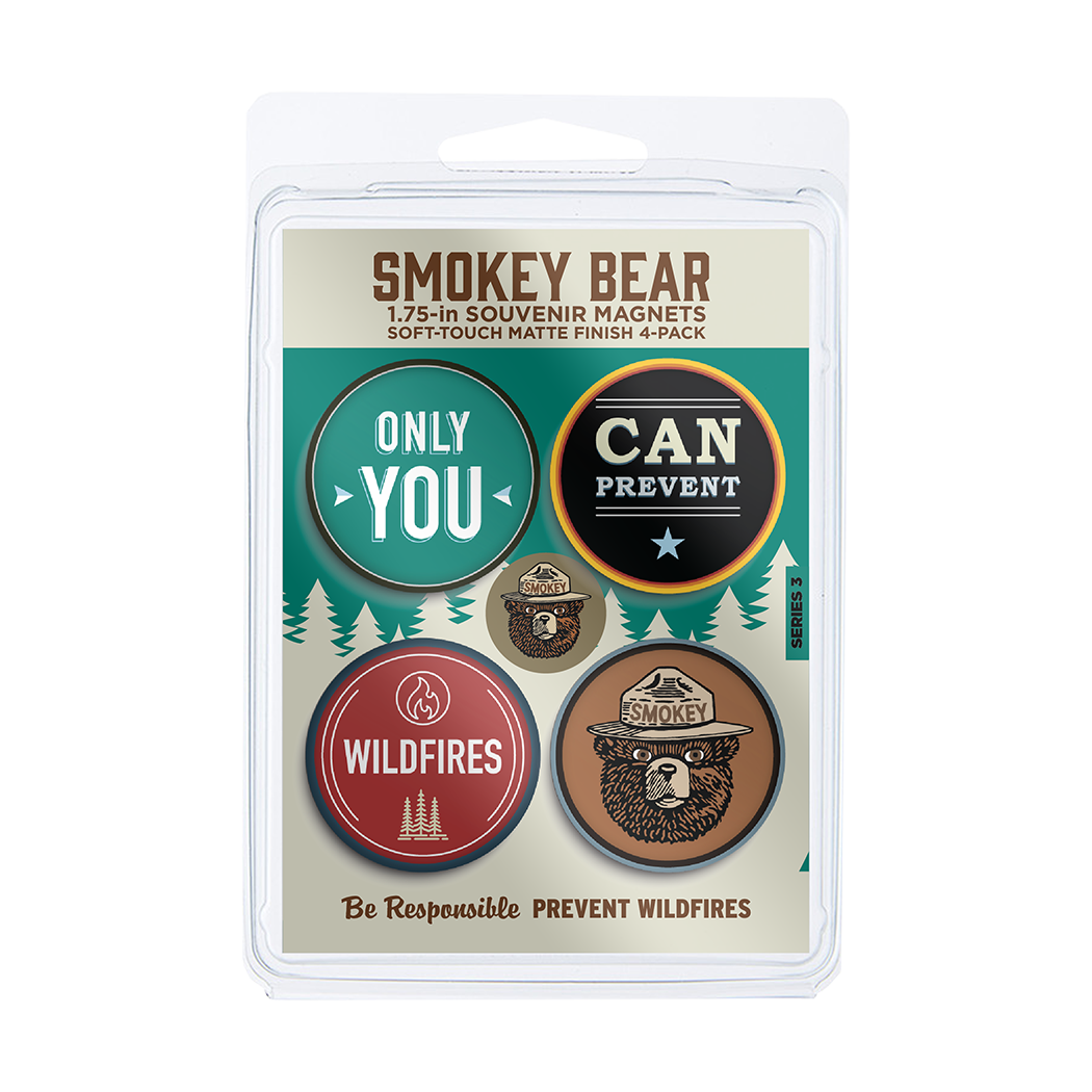 Smokey Bear 1.75-in Round Better Minis 4-Pack | Series 3 | Officially Licensed Smokey Bear