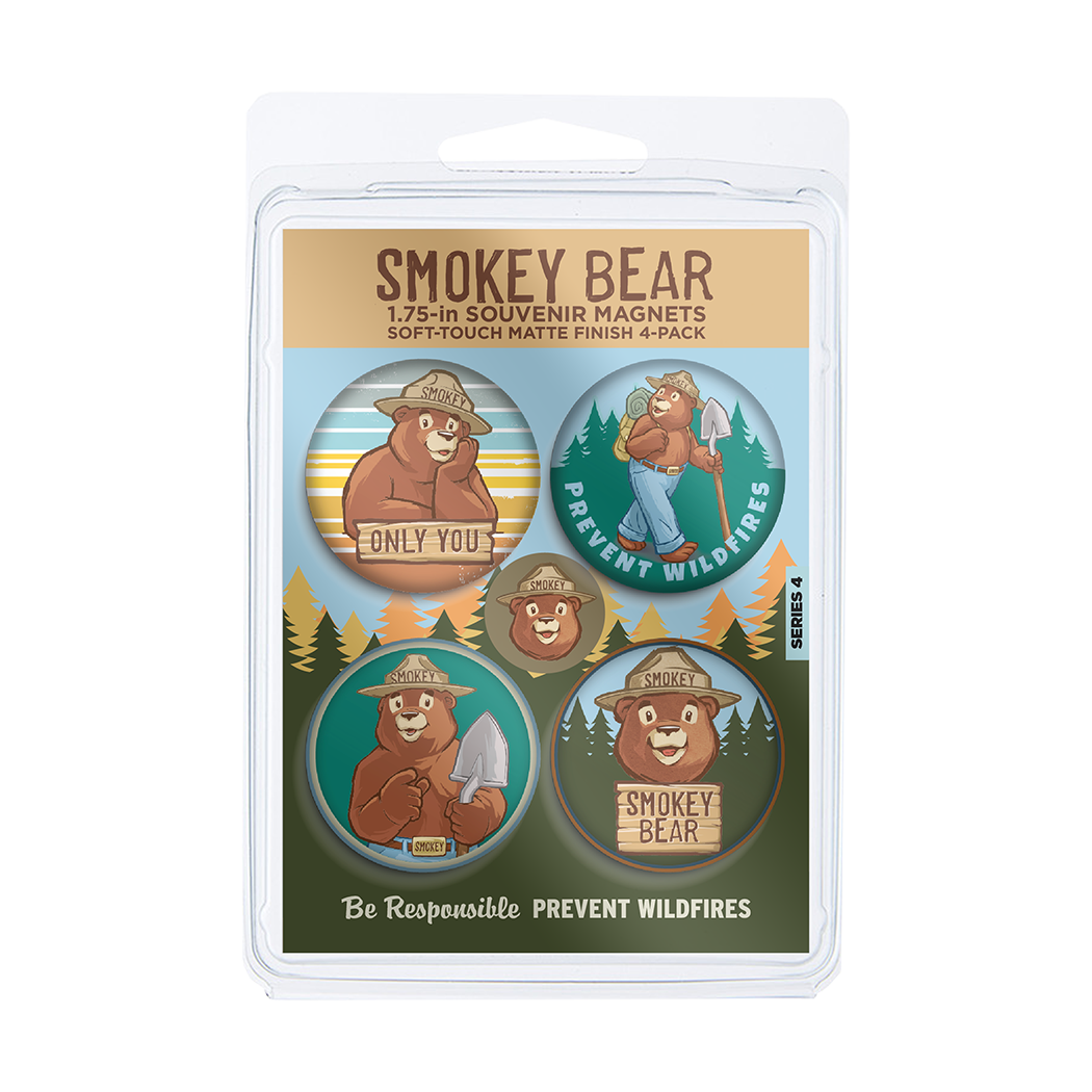 Smokey Bear 1.75-in Round Better Minis 4-Pack | Series 4 | Officially Licensed Smokey Bear