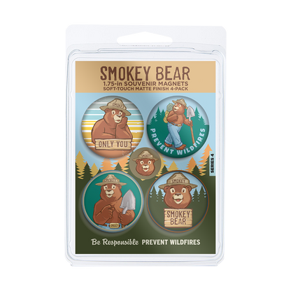 Smokey Bear 1.75-in Round Better Minis 4-Pack | Series 4 | Officially Licensed Smokey Bear