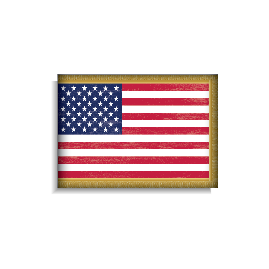 USA Gold Fringed Flag